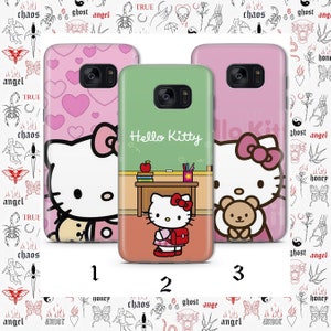 Funda de teléfono Hello Kitty K7 para Samsung Galaxy S5 S6 S7 S8 S9 Edge Plus LTE NEO Modelos Japón Gatito japonés Personaje de dibujos animados Gato blanco