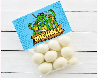 Party favors Ninja Turtles Printable Topper Bag Label Turtles, Treat Bag Toppers Ninja Turtles