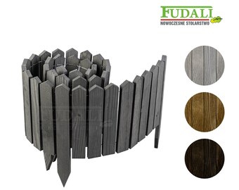 Wooden rollborder Palisade 200x20cm, Fir Wood Fence, Wooden Palisade, FSC Certified Wood, Fir Palisade, Fir Wood Fence