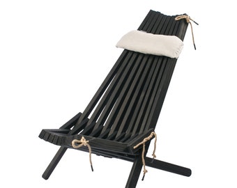 Garden Lounger Wooden Folding Armchair Folding Comfortable for Patio Garden