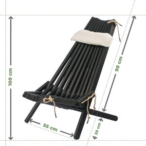 Garden Lounger Wooden Folding Armchair Folding Comfortable for Patio Garden Bild 6