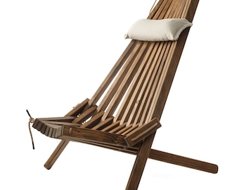 Houten ligstoel met kussen – Ligstoel van vurenhout, tuinmeubelen, handgemaakt.
