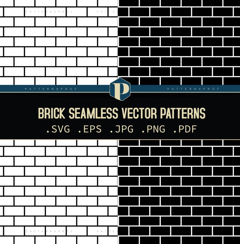 Vector Brick Pattern Brick Seamless Patterns, Editable File, Digital Download - Etsy
