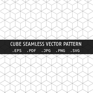 Seamless Pattern, Vector, Digital Download, Digital Paper, Cube, Illustrator file