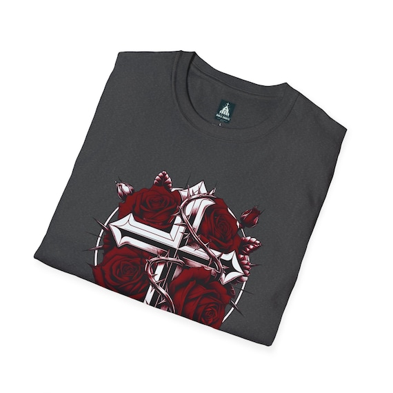 Rosen Kreuz Unisex Softstyle T-Shirt - Etsy.de
