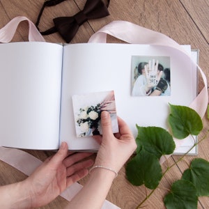 Hochzeitsschild-Buch, Instax-Gästebuch, handgefertigtes Fotoalbum aus Velours, personalisiertes Scrapbook-Album, individuelles Fotobuch