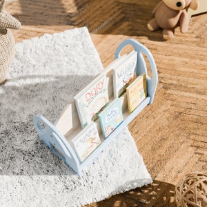 Estantería portátil Montessori, estantería móvil, estante de exhibición, regalo perfecto para bebés
