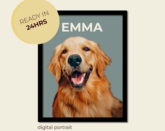 Dog Portraits Art Pet Drawing Custom Pet Portraits Using Pet Photo Personalized Digital Cat Portraits Custom Dog Portraits Custom Pet