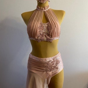 Traje de jazz solista, traje de danza lírica, traje de danza personalizado, leotardo personalizado, traje de danza hecho a mano, traje de danza lírica para competiciones