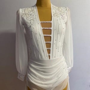 Traje de baile lírico en solitario, traje de baile personalizado, leotardo moderno, traje de baile hecho a mano, traje de baile lírico para competiciones