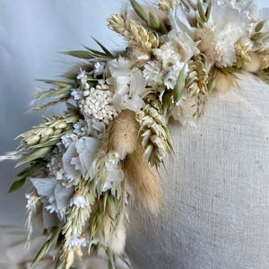 Couronne Mathilde, couronne de tête en fleurs séchées, bijoux de mariage, création artisanale image 3