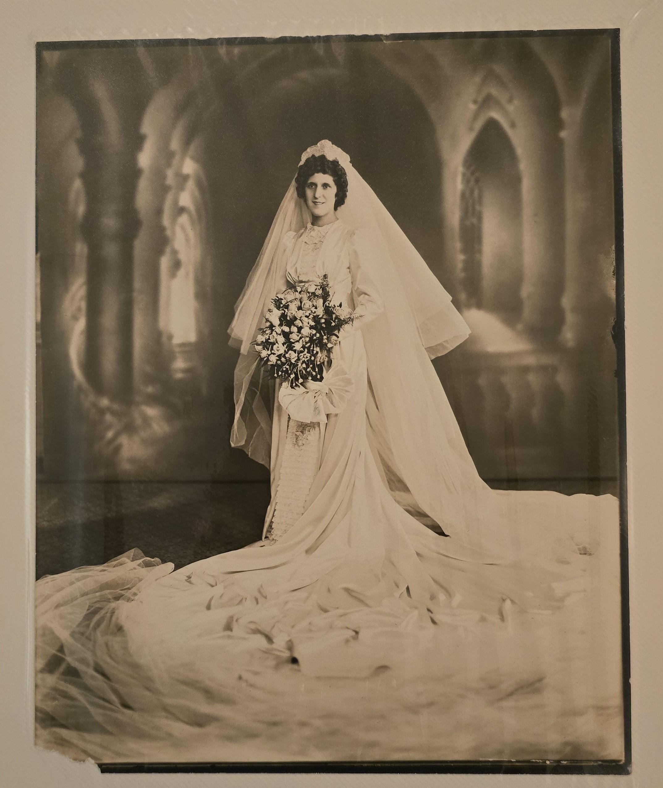 chinese dress ladies Glamorous 1930-40s Ivory Satin Wedding Gown with Veil / Waist 28 –  BrooklynGrrrlVintage main image 0