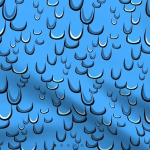 May include: A seamless pattern of blue and black abstract shapes resembling water droplets on a light blue background.
