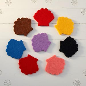 Felt shell, die-cut sea-themed shape, 2 mm felt die-cuts - various sizes