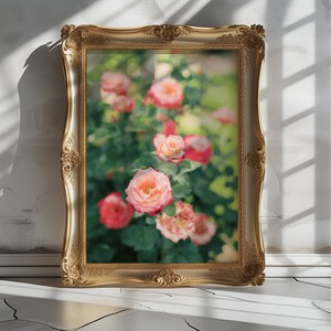 Arte de impresión decorativa, Foto de rosa, Imagen decorativa, Estética Cottagecore, Arte de pared de muy buen gusto, Decoración sobre cuna, Decoración de pared floral