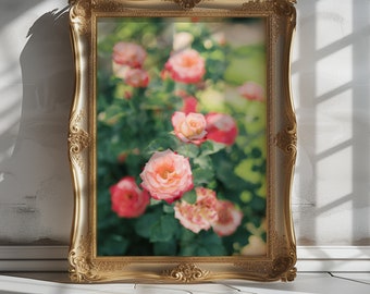 Decorative Print Art, Rose Photo, Decorative Picture, Cottagecore Aesthetic, Preppy Wall Art, Above Crib Decor, Floral Wall Decoration