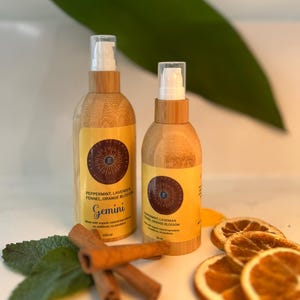 Perfumed Body Oil | GEMINI Zodiac Inspired | Organic Scented Moisturizer - Peppermint, Lavender, Fennel & Orange Blossom | Personalized Gift