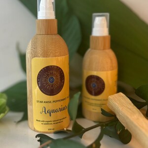 Perfumed Body Oil | AQUARIUS - Zodiac Inspired | Organic Scented Moisturizer - Star Anise, Peppermint & Palo Santo