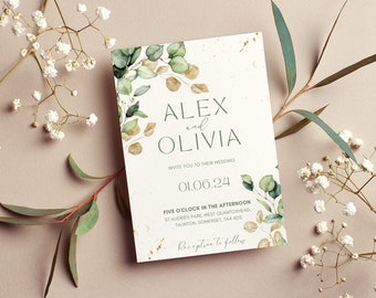 Wedding Invitation Template | Printable Wedding Invitation | Wedding Invitation | Save the Date | Save the Date Template