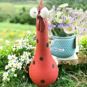 Silly Chicken Garden Ornament, Outdoor Garden Decor, Resin Art Decor, Garden ornament, Funny Chicken, Home Decor, Table Ornament, Lawn Decor image 2