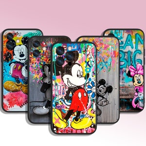 Custodia per telefono Disney Mickey Minnie Mouse Art per iPhone 8 11 12 13 14 15 XS XR Plus Pro Max / per Samsung Galaxy Note Ultra S24 S23 S10 A55 A35
