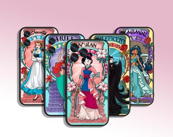 Belle princesse dessin animé Art coque de téléphone pour iPhone 8 11 12 13 14 15 XS XR Plus Pro Max/pour Samsung Galaxy Note Ultra S24 S23 S10 A14 A13