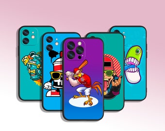 漫画面白いアート電話カバーケース iPhone 7 8 11 12 13 14 15 XS XR Plus Pro Max / Samsung Galaxy Note Ultra S24 S23 S10 A14 A13用