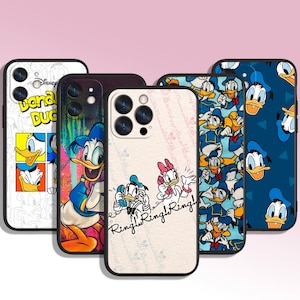 Cool Donald Duck Art dessin animé coque de téléphone pour iPhone 8 11 12 13 14 15 XS XR Plus Pro Max/pour Samsung Galaxy Note Ultra S24 S23 S10 A14 A13