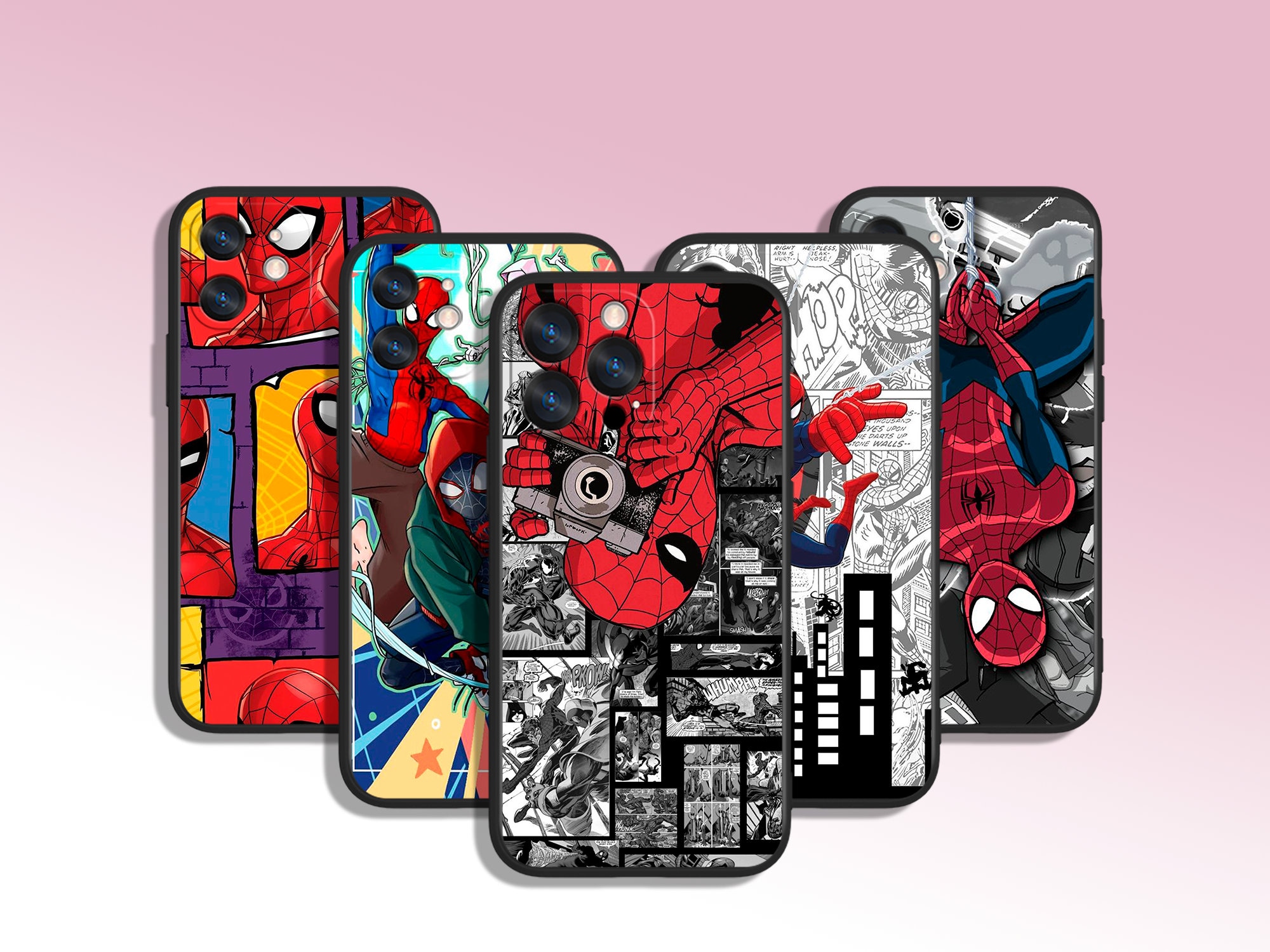 Superhero Spider Man Art Handyhülle für iPhone 7 8 11 12 13 14 15 XS XR Plus Pro Max / für Samsung Galaxy Note Ultra S24 S23 S10 A14 A13
