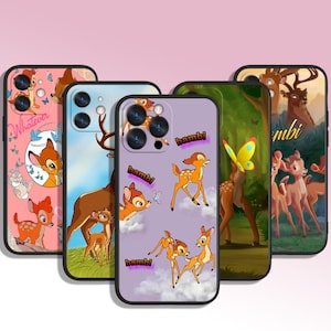Bambi Cute Cartoon Art Phone Case for iPhone 8 11 12 13 14 15 XS XR Plus Pro Max / for Samsung Galaxy Note Ultra S24 S23 S10 A14 A13