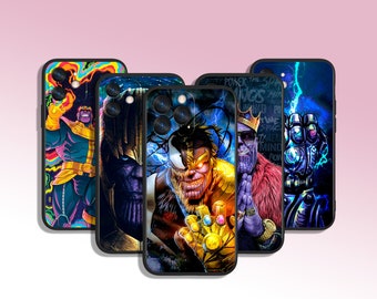 スーパーヒーロー サノス グローブ アート 携帯ケース iPhone 7 8 11 12 13 14 15 XS XR Plus Pro Max / Samsung Galaxy Note Ultra S24 S23 S10 A14 A13 用