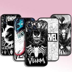 Custodia per telefono Venom Spider Man con motivo artistico colorato per iPhone 11 12 13 14 15 XS XR Plus Pro Max/ per Samsung Galaxy Note Ultra S24 S23 S10 A14 A13