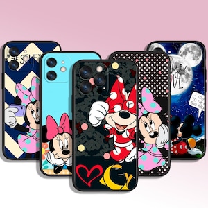 Custodia per telefono con motivo Minnie Mouse Cartoon Art per iPhone 8 11 12 13 14 15 XS XR Plus Pro Max / per Samsung Galaxy Note Ultra S24 S23 S10 A14 A13
