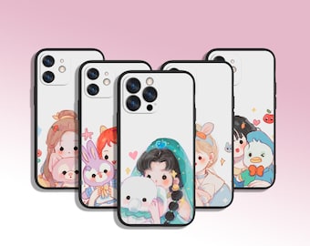 Belle princesse dessin animé Art coque de téléphone pour iPhone 8 11 12 13 14 15 XS XR Plus Pro Max/pour Samsung Galaxy Note Ultra S24 S23 S10 A14 A13