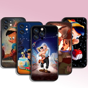 Pinocchio Cool Cartoon Art Handyhülle für iPhone 8 11 12 13 14 15 XS XR Plus Pro Max / für Samsung Galaxy Note Ultra S24 S23 S10 A14 A13