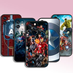 Super-héros Avengers Art coloré coque de téléphone pour iPhone 11 12 13 14 15 XS XR Plus Pro Max/pour Samsung Galaxy Note Ultra S24 S23 S10 A14 A13