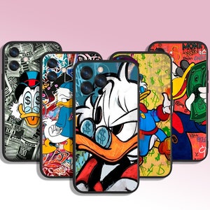 Scrooge Donald Duck Cartoon Handyhülle für iPhone 8 11 12 13 14 15 XS XR Plus Pro Max / für Samsung Galaxy Note Ultra S24 S23 S10 A14 A13