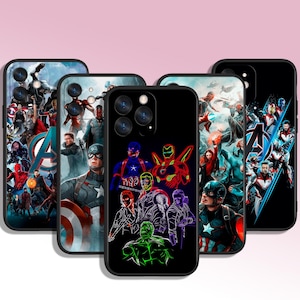 Superhero Avengers Colorful Art Phone Case for iPhone 11 12 13 14 15 XS XR Plus Pro Max / for Samsung Galaxy Note Ultra S25 S24 S23 A14 A13