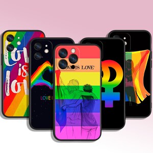 Love Rainbow Symbol Pride Art Phone Case for iPhone 8 11 12 13 14 15 XS XR Plus Pro Max / for Samsung Galaxy Note Ultra S24 S23 S10 A14 A13