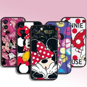 Custodia per telefono con motivo Minnie Mouse Cartoon Art per iPhone 8 11 12 13 14 15 XS XR Plus Pro Max / per Samsung Galaxy Note Ultra S24 S23 S10 A14 A13