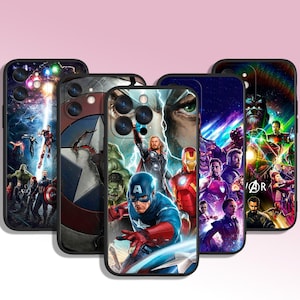 Superhero Avengers Colorful Art Phone Case for iPhone 11 12 13 14 15 XS XR Plus Pro Max / for Samsung Galaxy Note Ultra FE S25 S24 A16 A15