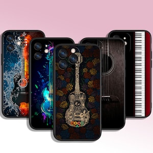 Gitaar Piano Muziek Art Telefoon Case voor iPhone 7 8 11 12 13 14 15 XS XR Plus Pro Max/voor Samsung Galaxy Note Ultra S24 S23 S10 A14 A13