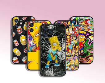 Cool Cartoon Simpsons Art Phone Case for iPhone 7 8 11 12 13 14 15 XS XR Plus Pro Max / for Samsung Galaxy Note Ultra S24 S23 S10 A14 A13