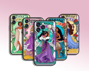 Belle princesse dessin animé Art coque de téléphone pour iPhone 8 11 12 13 14 15 XS XR Plus Pro Max/pour Samsung Galaxy Note Ultra S24 S23 S10 A14 A13