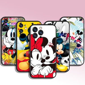 Custodia per telefono Disney Mickey Minnie Mouse Art per iPhone 8 11 12 13 14 15 XS XR Plus Pro Max / per Samsung Galaxy Note Ultra S24 S23 S10 A14 A13