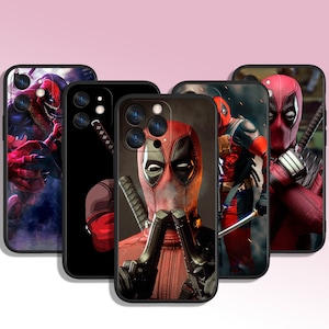 Super-héros Deadpool Art coque de téléphone 7 8 11 12 13 14 15 XS XR Plus Pro Max/pour Samsung Galaxy Note Ultra S24 S23 S10 A14 A13