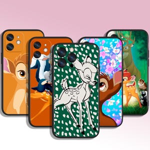 Bambi Cute Cartoon Art Phone Case for iPhone 8 11 12 13 14 15 XS XR Plus Pro Max / for Samsung Galaxy Note Ultra S24 S23 S10 A14 A13
