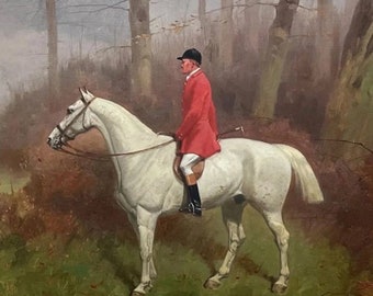 roman soldier on a white horse oil painiting