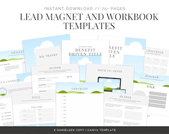 Lead Magnet Ideas Workbook Template Editable Canva Template Workbook for Business Growth Increase Engagement Add Value Editable Freebie Idea