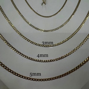 100% real 10K solid gold Cuban curb link HEAVYWEIGHT necklace(not hollow or semi hollow),custom length chain available in 3mm-4mm-5mm width.